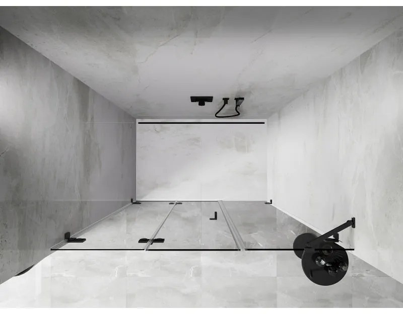 Mexen Lunar-F, skladacie ľavé sprchové dvere 110 cm, 8mm číre sklo, grafitový profil, 836S-110-050-95-00-L