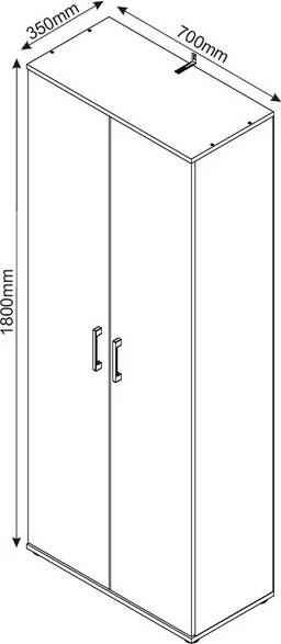 Šatníková skriňa s výsuvnou tyčou Nitro, biela