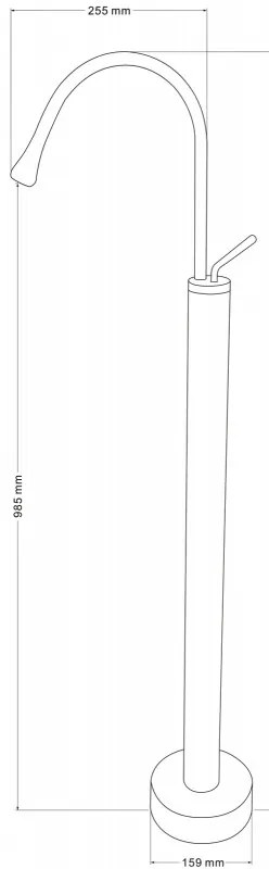 Mexen Dorado, voľne stojaca umývadlová batéria h-1125, čierna matná, 747334-70
