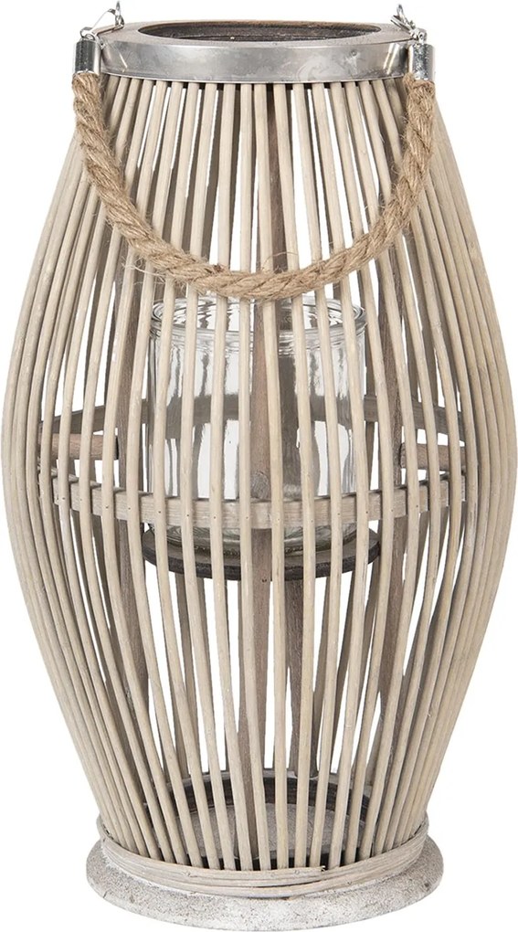 Drevená lucerna Lilli - Ø 23 * 40 cm