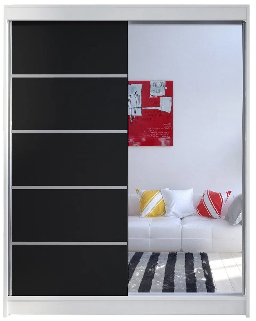 Šatníková skriňa Belgia III, Farby: kašmír /kašmír + zrkadlo, Osvetlenie: osvetlenie LED RGB - farebné