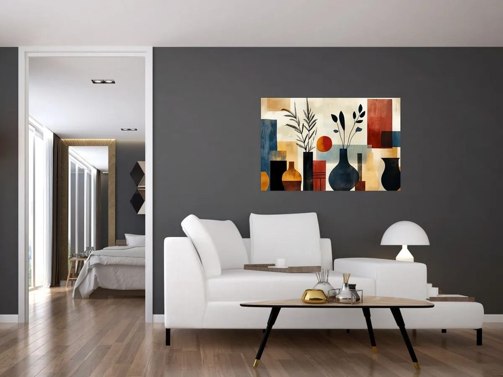 Obraz - Kubistické vázy (90x60 cm)