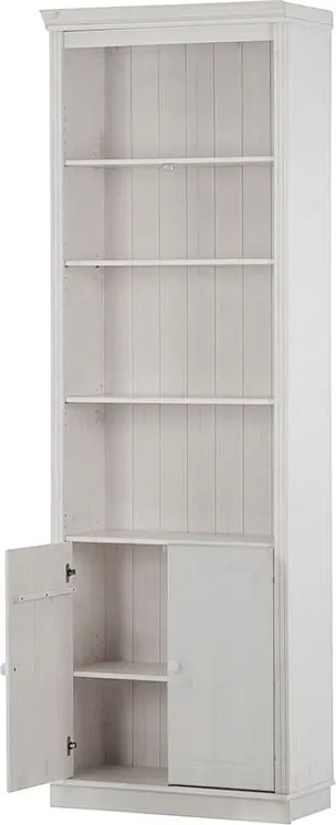 Biela knižnica z borovicového dreva 74x223 cm Anita – Støraa