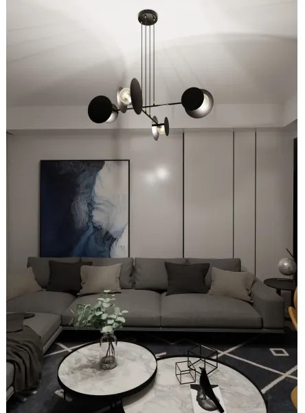 Luster na lanku IDEA 4xE27/15W/230V čierna