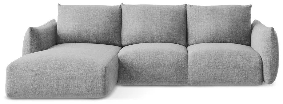 Svetlosivá rozkladacia rohová pohovka (ľavý roh/s leňoškou) Leila – Makamii