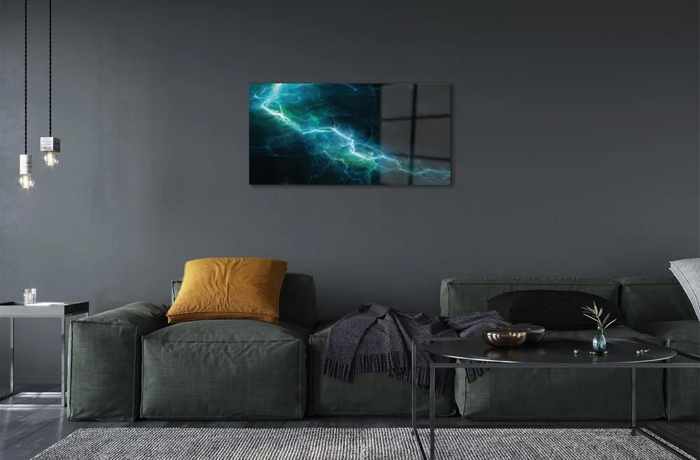 Sklenený obraz blesky fraktály 125x50 cm