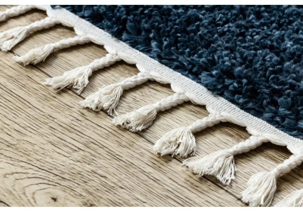 Kusový koberec Shaggy Leones modrý 140x190cm