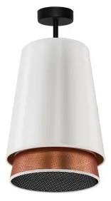 Duolla - Prisadený luster BELL SHINY 1xE27/15W/230V pr. 25 cm biela/medená