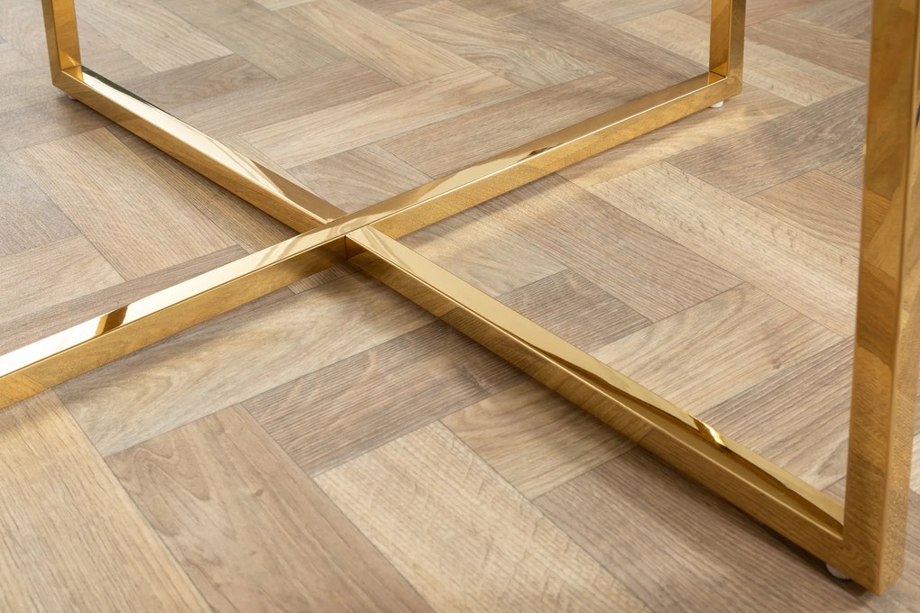 Konferenčný stolík Elegance 80cm biely mramorový vzhľad