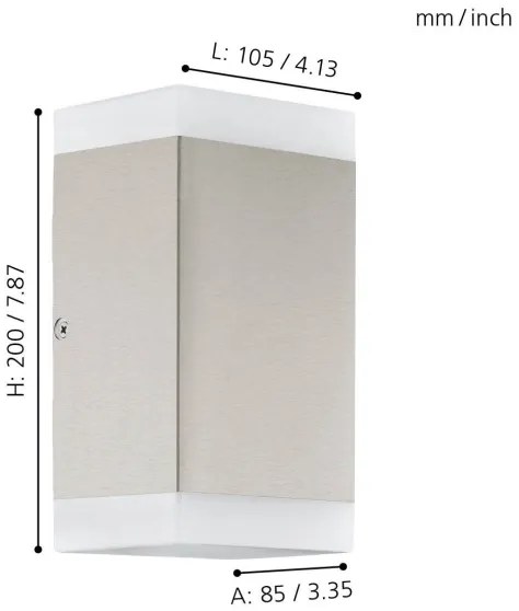 Eglo 75545 - LED Vonkajšie nástenné svietidlo CARPINERA 2xGU10/4,6W/230V IP44