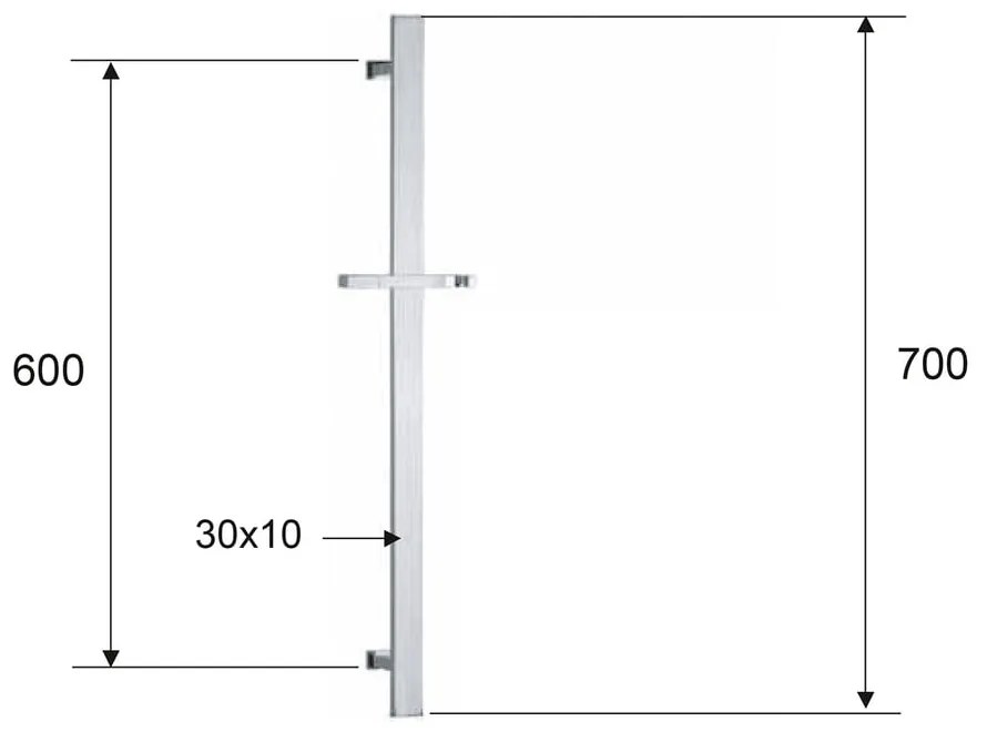 Nástenná mosadzná sprchová tyč v zlatej farbe s posuvným držiakom 70 cm – Sapho