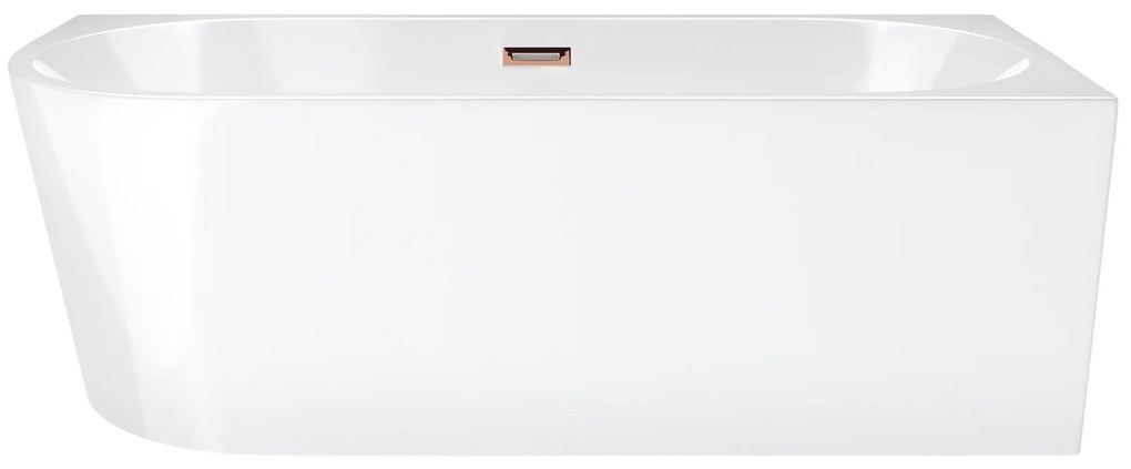 D‘Eluxe - VANE - Voľne stojaca akrylátová vaňa RELAX RS17R Pravá xcm Voľne stojaca vaňa biela 170 73 58 170x73cm biela + Sifón CLIK CLACK - farba Ružové Zlato