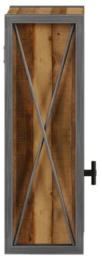 furniture-nabytek.cz - Masívna kúpeľňová zrkadlová skrinka Detroit z recyklovanej borovice, lakovaná, hnedá – 60×20×50 cm
