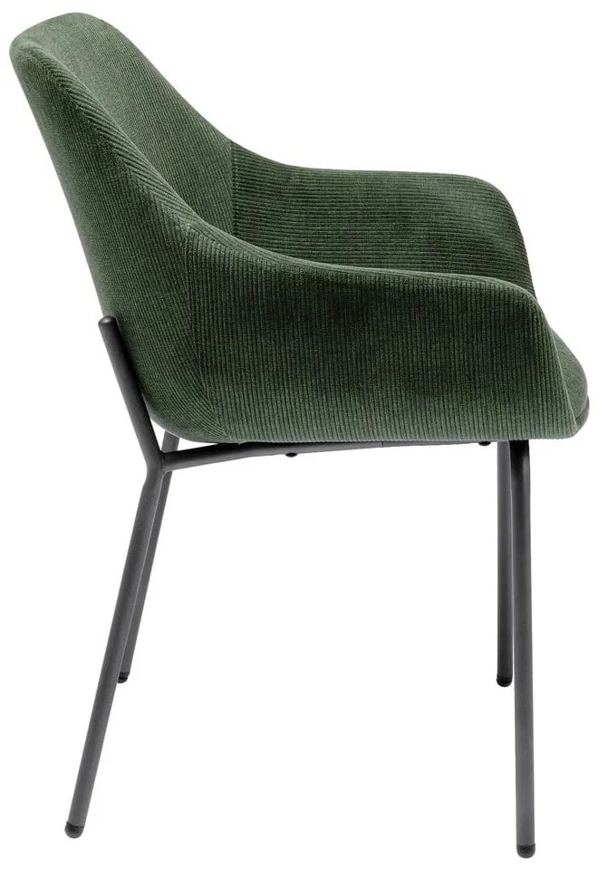 Set 2 zelených zamatových stoličiek s opierkami Kare Design Avignon