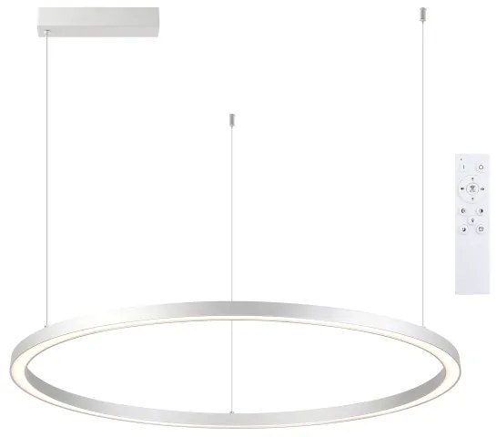 Brilagi-LED Stmievateľný luster na lankách PORTOFINO LED/60W/230V pr. 80 cm strieborný + diaľkové ovládanie