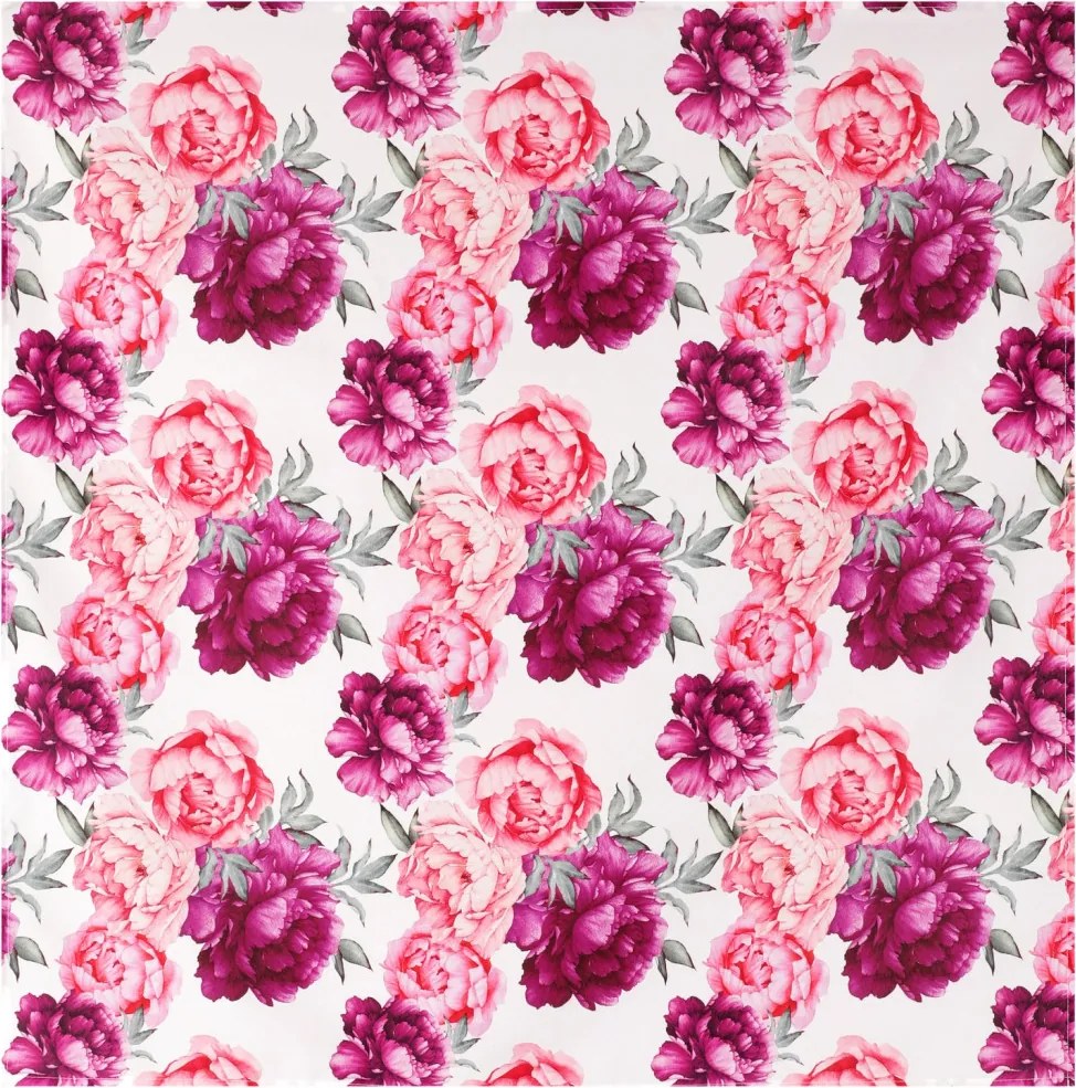 Obrus Ružové pivonky, 80x80 cm