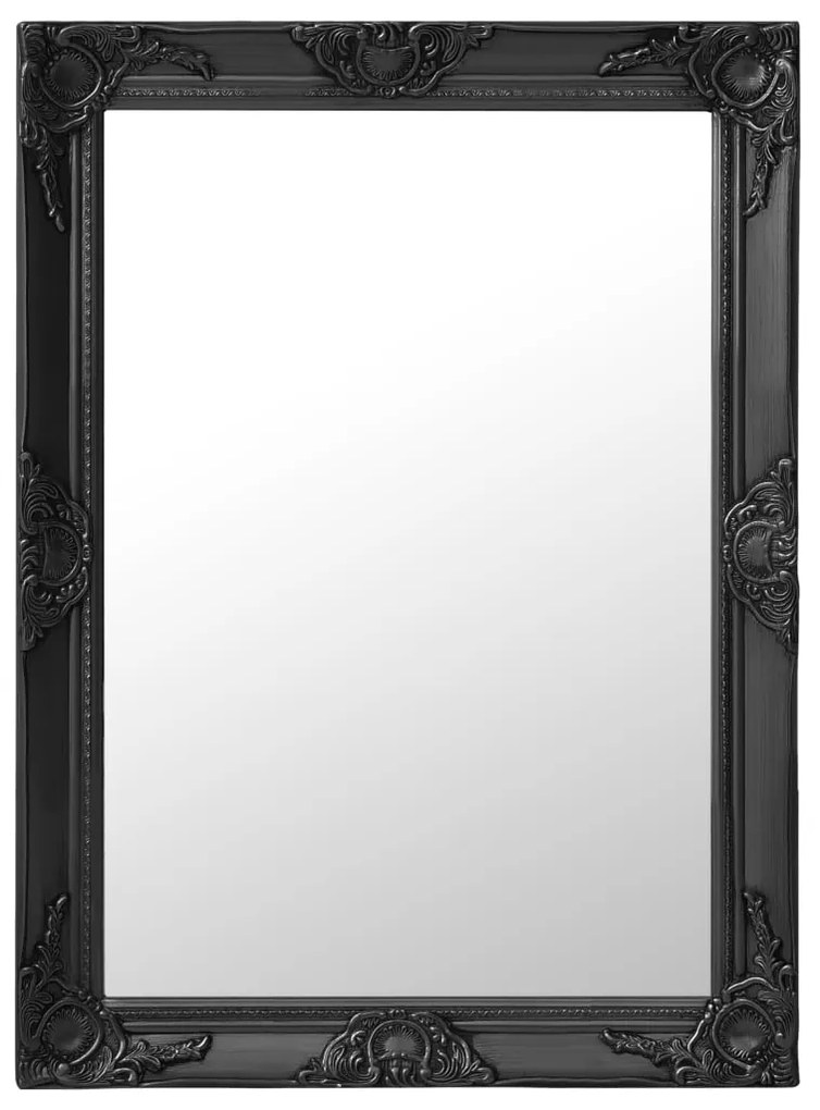 vidaXL Nástenné zrkadlo v barokovom štýle 60x80 cm čierne