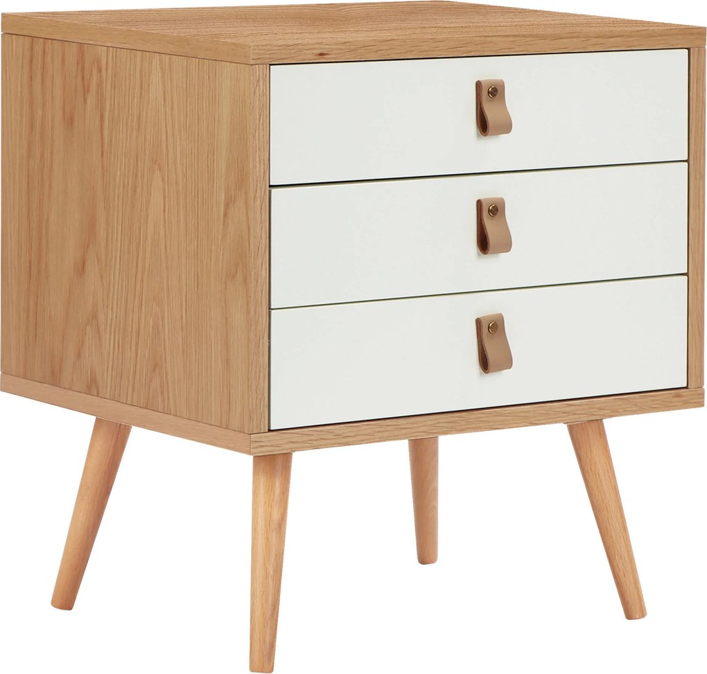 XXXLutz NOČNÝ STOLÍK, dub, biela, farba duba, 50/55/40 cm Boxxx - Online Only spálne - 001909005402