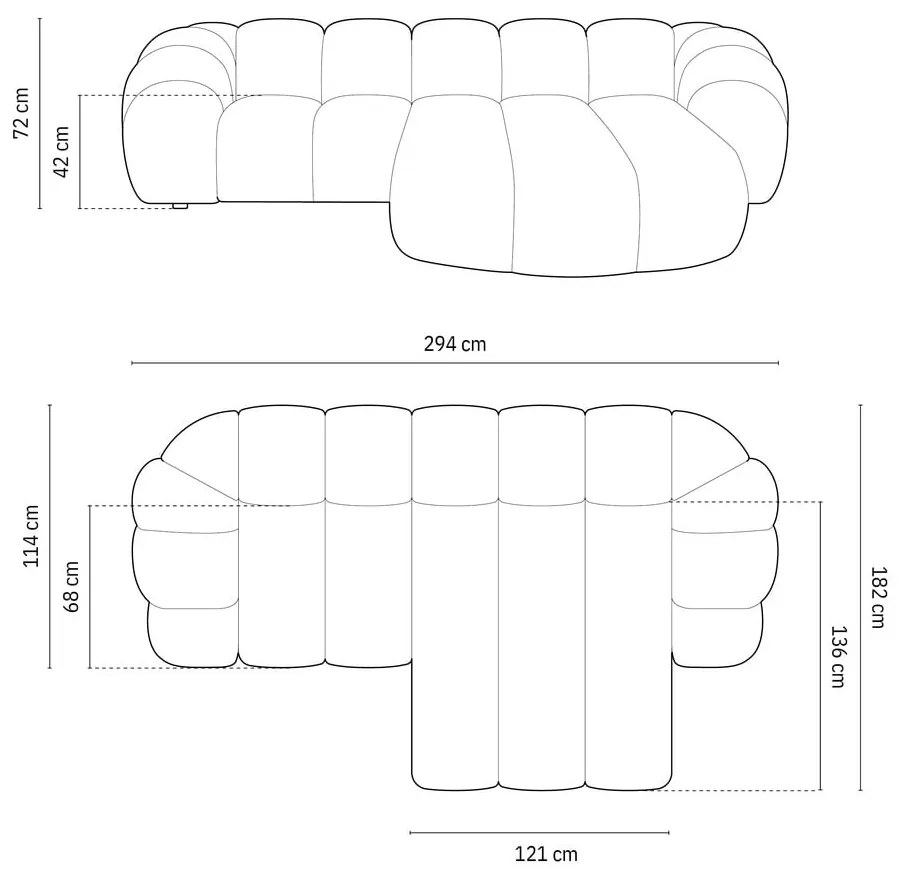 Modrá rohová pohovka (pravý roh) Diana – Micadoni