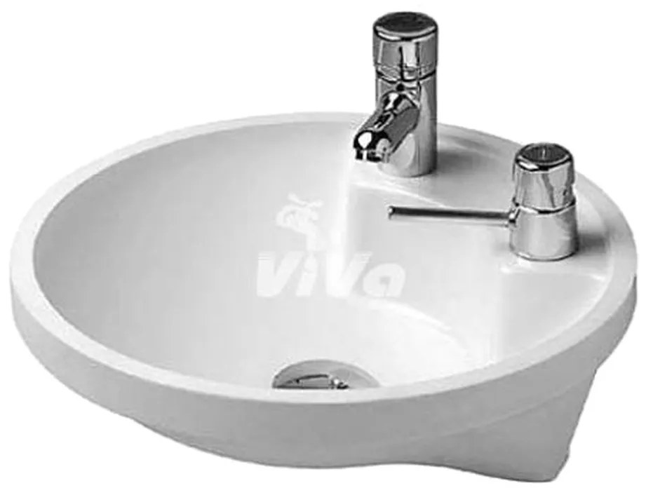 Duravit Architec - Vstavané umývadlo Ø 400 mm bez prepadu, biela 0462400000