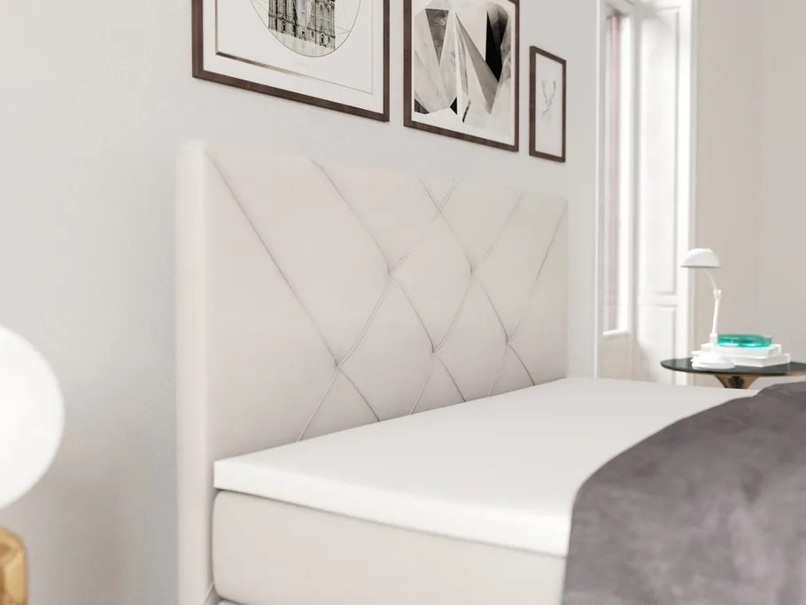 Manželská posteľ Boxspring 140 cm Darro (biela) (s úložným priestorom). Akcia -20%. Vlastná spoľahlivá doprava až k Vám domov. 1044210