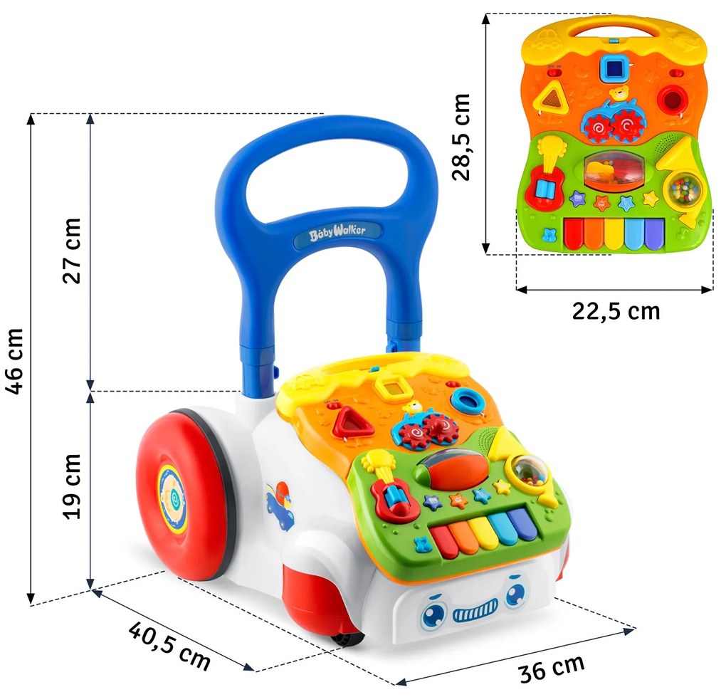 Vzdelávacie chodítko s hudbou 2v1 RK-744 Ricokids biele