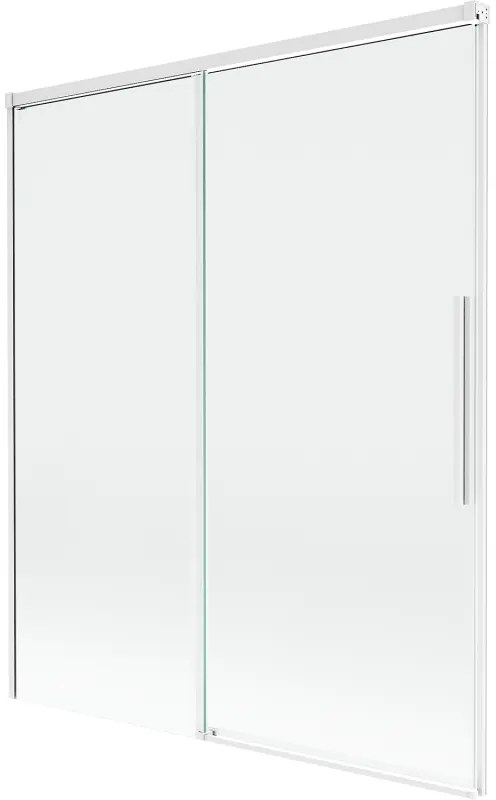 Mexen Rox, 2-krídlová posuvná vaňová zástena 140 x 150 cm, 8mm číre sklo, biely profil, 8C9-140-001-20-00