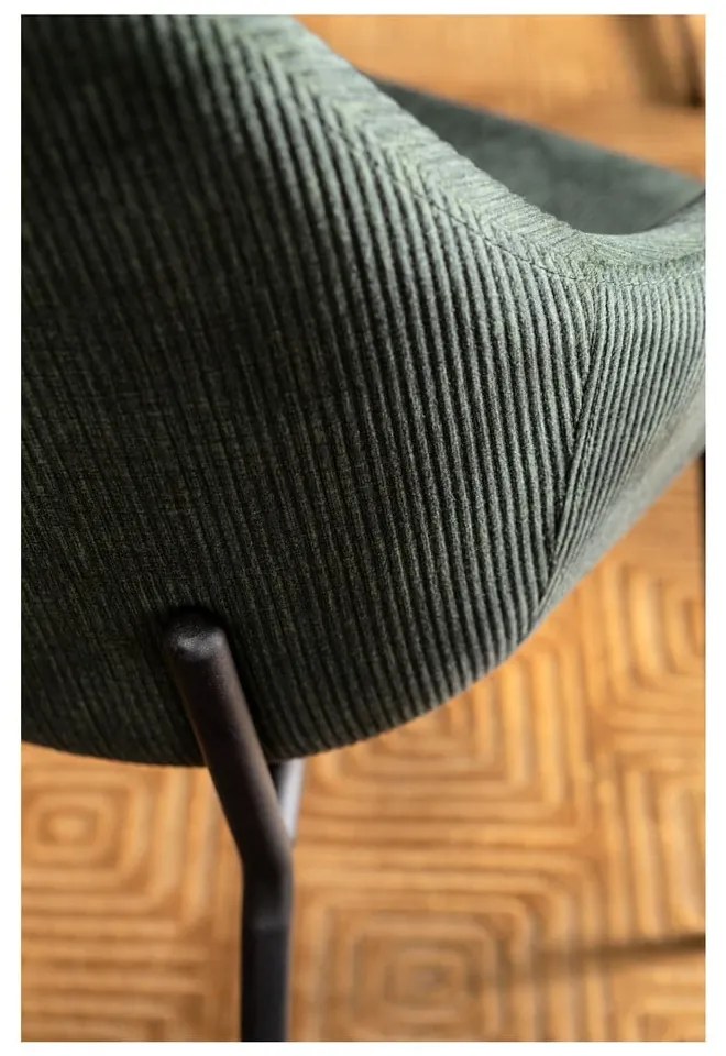 Set 2 zelených zamatových stoličiek s opierkami Kare Design Avignon