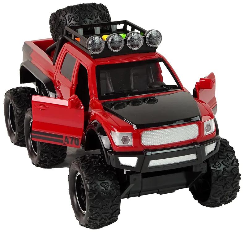 Lean Toys Terénne auto s trecím pohonom a veľkými kolesami – 1:16 červené