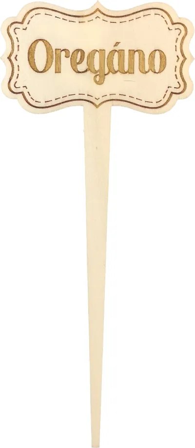 AMADEA Drevený zápich - ceduľka na bylinky Oregano, výška 20 cm, český výrobok