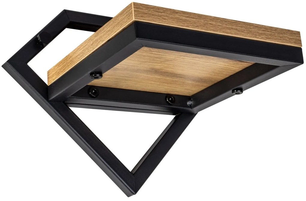 Nástenný stojan na kvety DORON čierna/dub remeselný