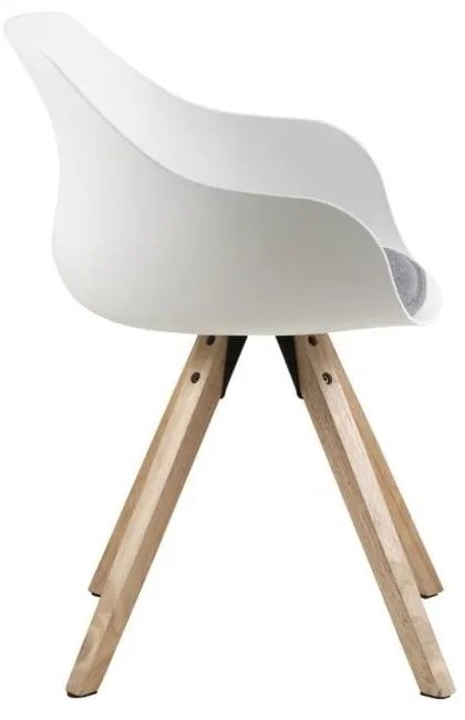 Biele/sivé čalúnené jedálenské stoličky v súprave s podrúčkami 2 ks Tina – Actona