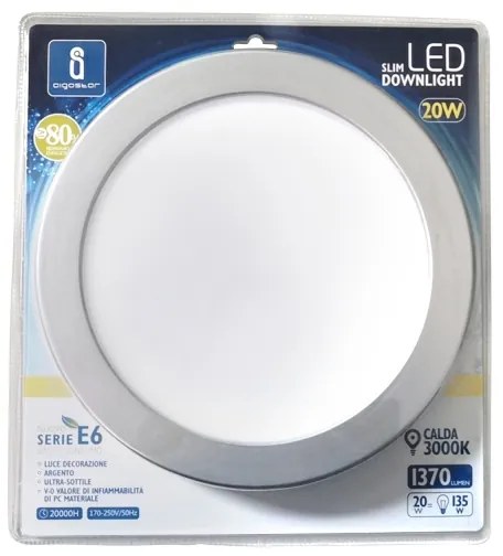 Aigostar - LED Podhľadové svietidlo ULTRATHIN LED/20W/230V 3000K matný chróm