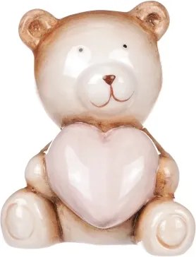 Dekoračná soška Medvedík so srdiečkom, 12 cm%