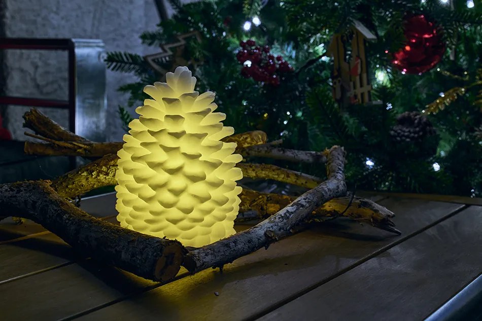 DECOLED Sada 2 sviečok, biele kužele, s diaľkovým ovládaním