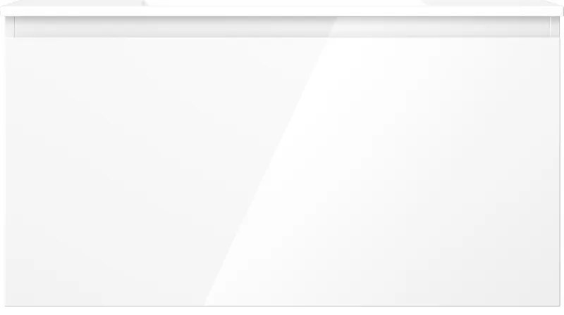 Mexen Orio, kúpeľňová skrinka 90 cm s umývadlom Otis, 1 zásuvka, biela lesklá, 91A10-09047-1-BF00-W18M00