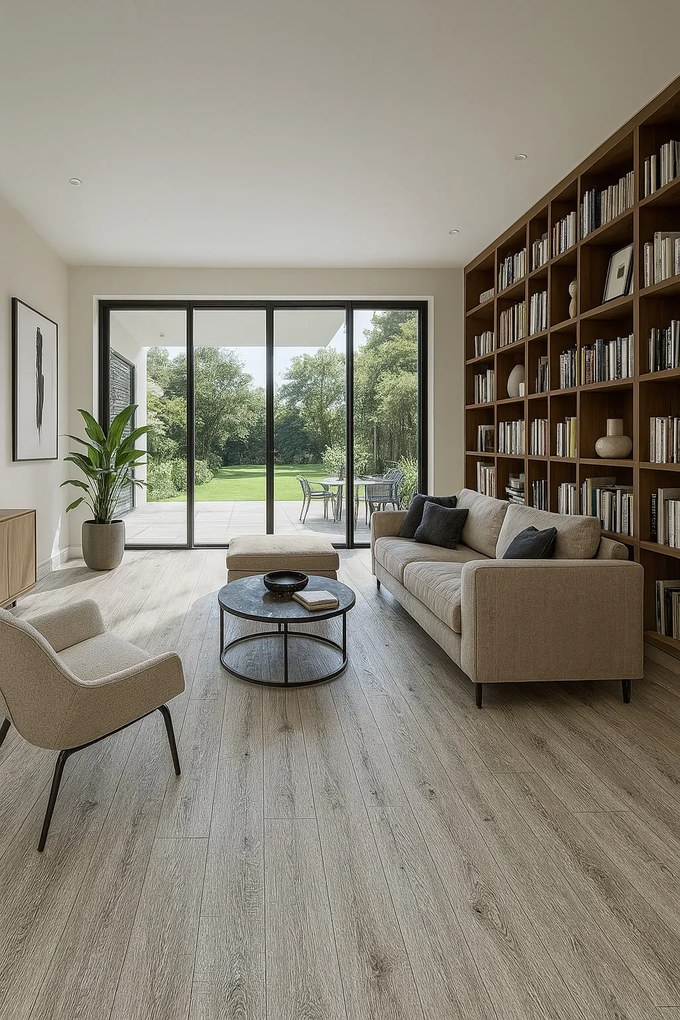 Beauflor, PVC podlaha - lino Toptex Tasmanian Oak 096L, na mieru, šíře 4m,5m, šedá, filc, chodba / predsieň