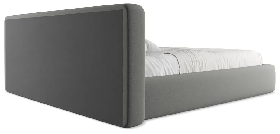 Sivá čalúnená dvojlôžková posteľ s úložným priestorom s roštom 180x200 cm Kiana – Makamii