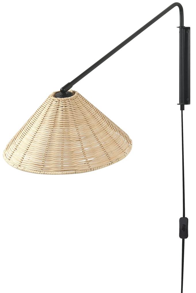 Ratanová nástenná lampa prírodná PALENA Beliani