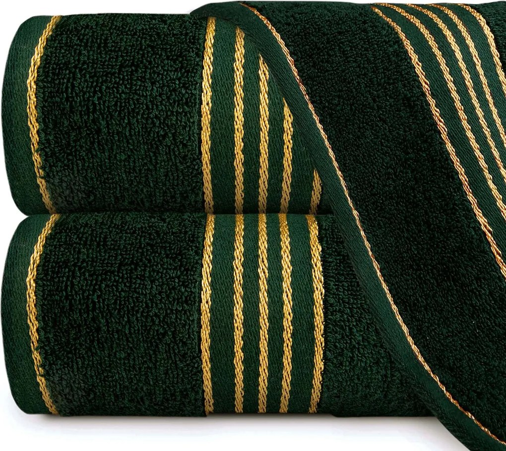 BAVLNENÉ UTERÁKY TIWANO SADA 1 KS 50X90 CM, 1 KS 70X140 CM TMAVOZELENÁ