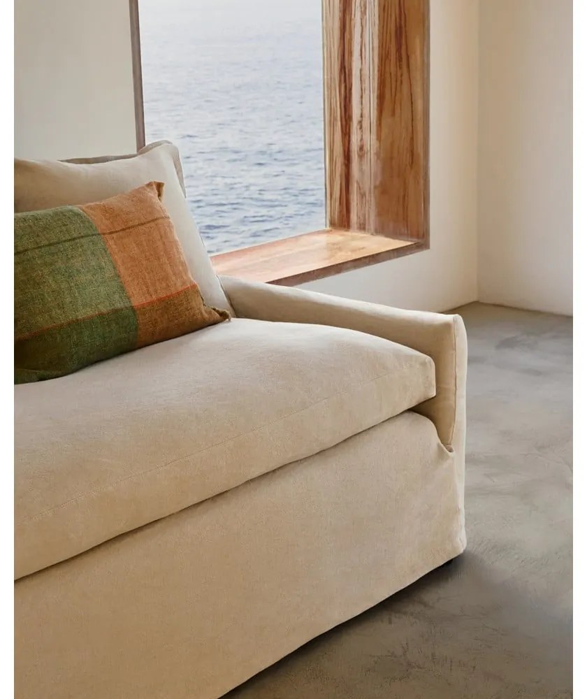 Béžová ľanová pohovka 230 cm Zenira – Kave Home