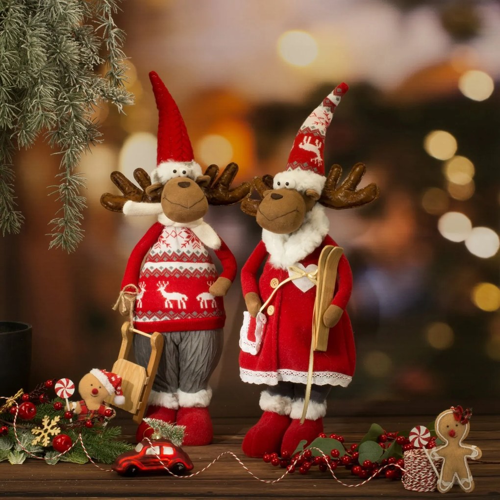 VIANOČNÁ FIGÚRKA REINDEER 62 CM VIACFAREBNÁ