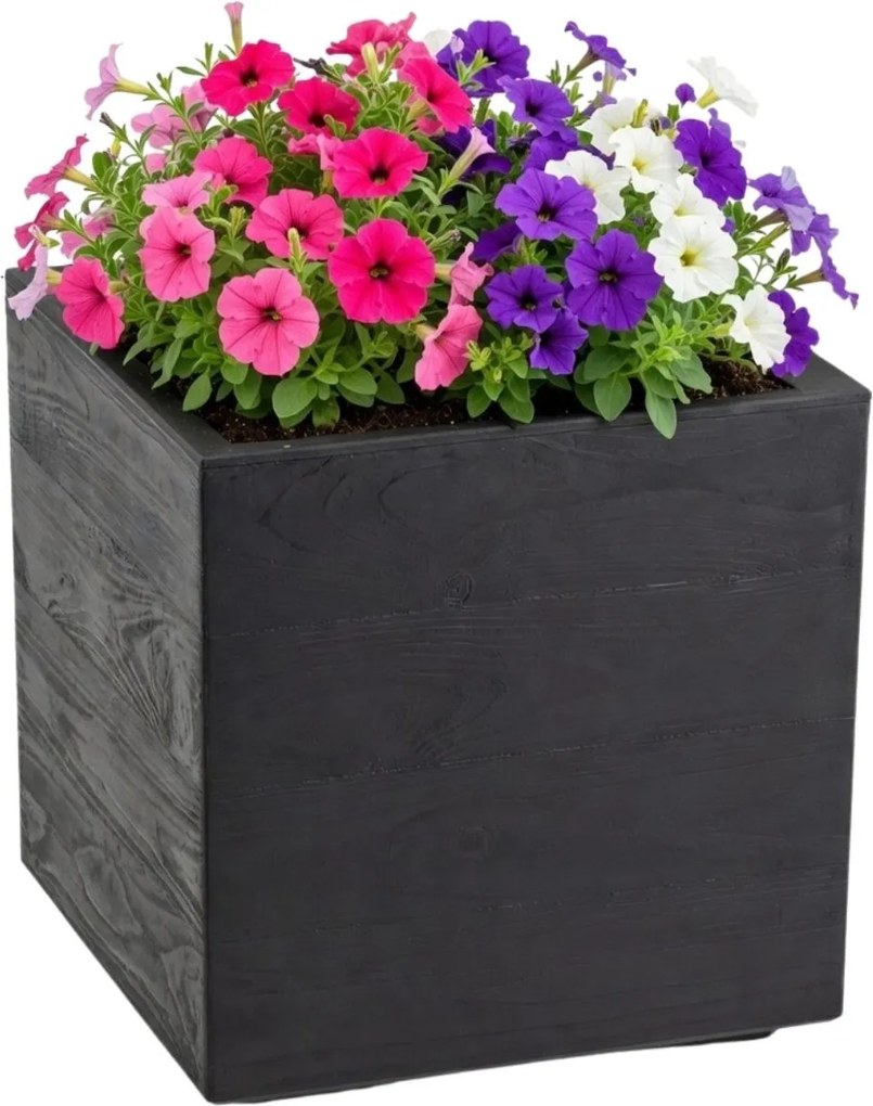 Květináč na kolečkách BETONIQUE 40x40 cm černý