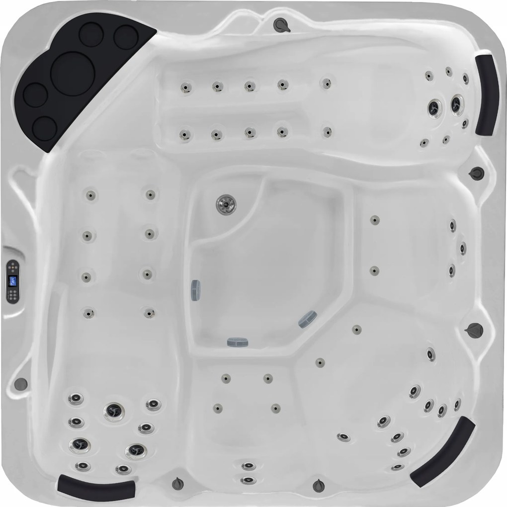 Jacuzzi celoročné tuhé vyhrievané veľké 2285x2315x930 5 miest, farebné trysky