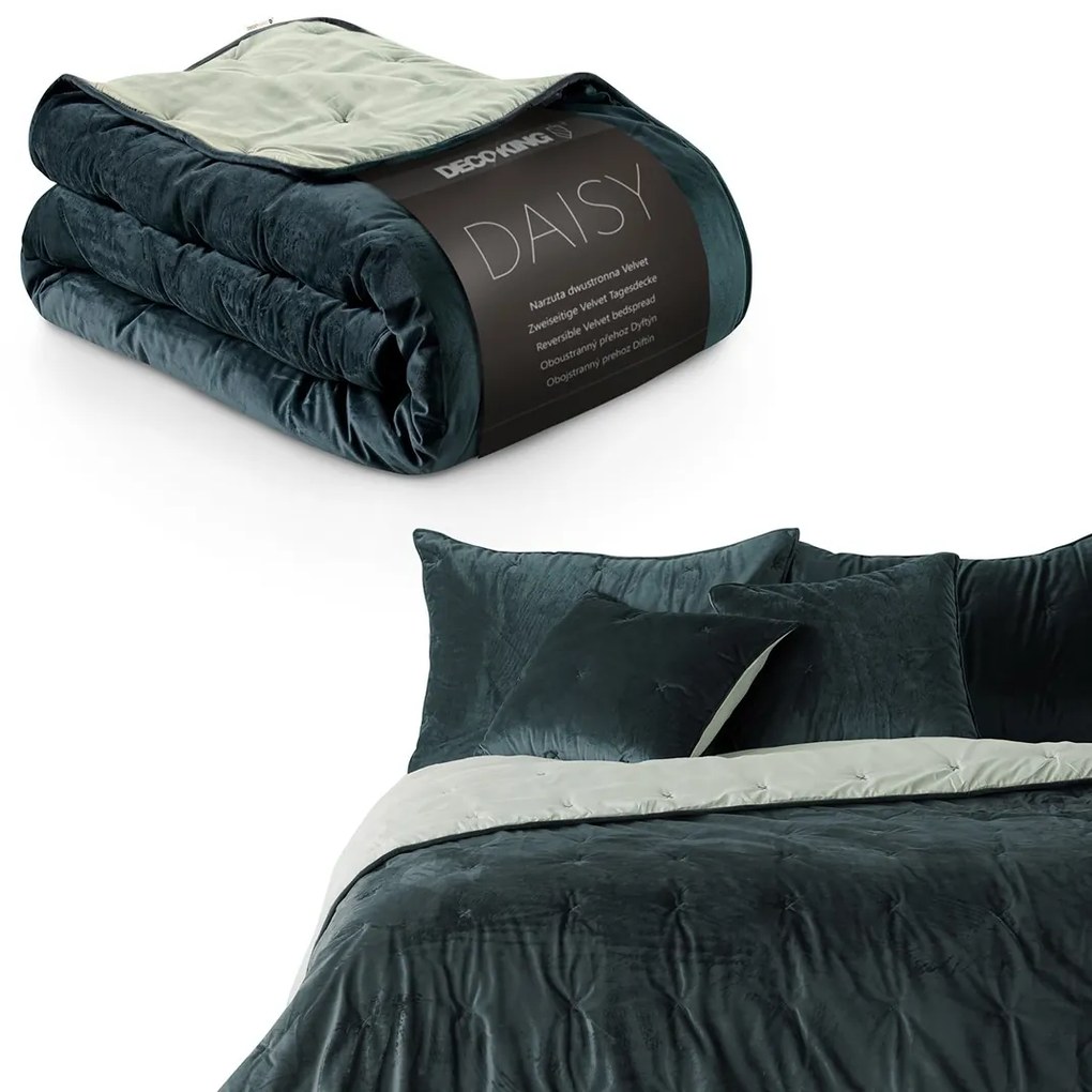 Obojstranný prehoz na posteľ DecoKing Daisy sivý/krémový