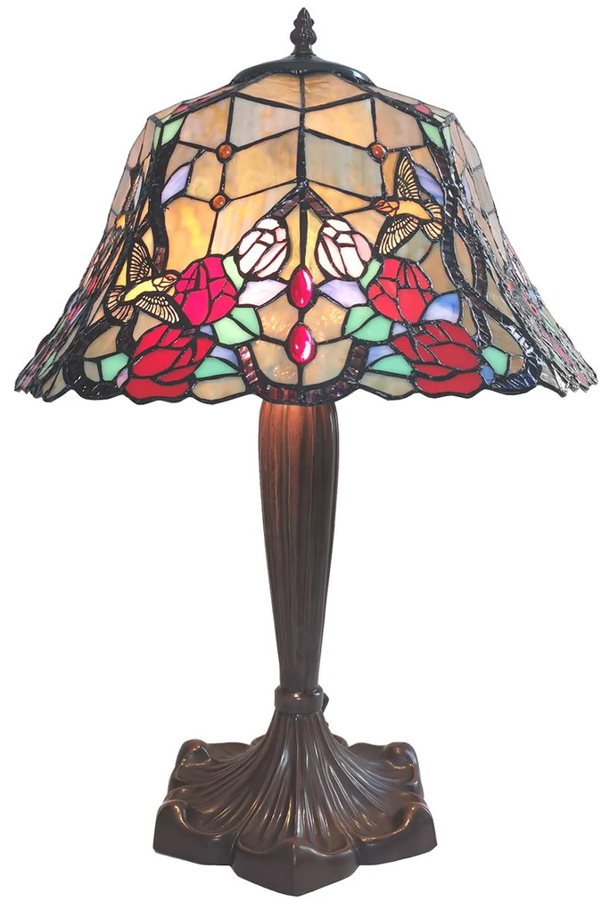 Stolná lampa Tiffany Veronique - Ø 42 * 58 cm E27 / max 2 * 60W