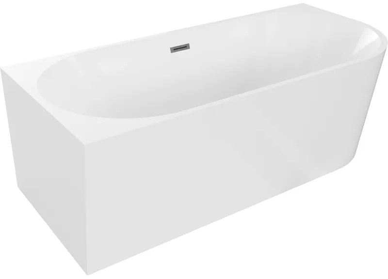 Mexen Mia, voľne stojaca rohová vaňa, lavá, 180 x 80 cm, biela, grafitový prepad, 52691808000L-66