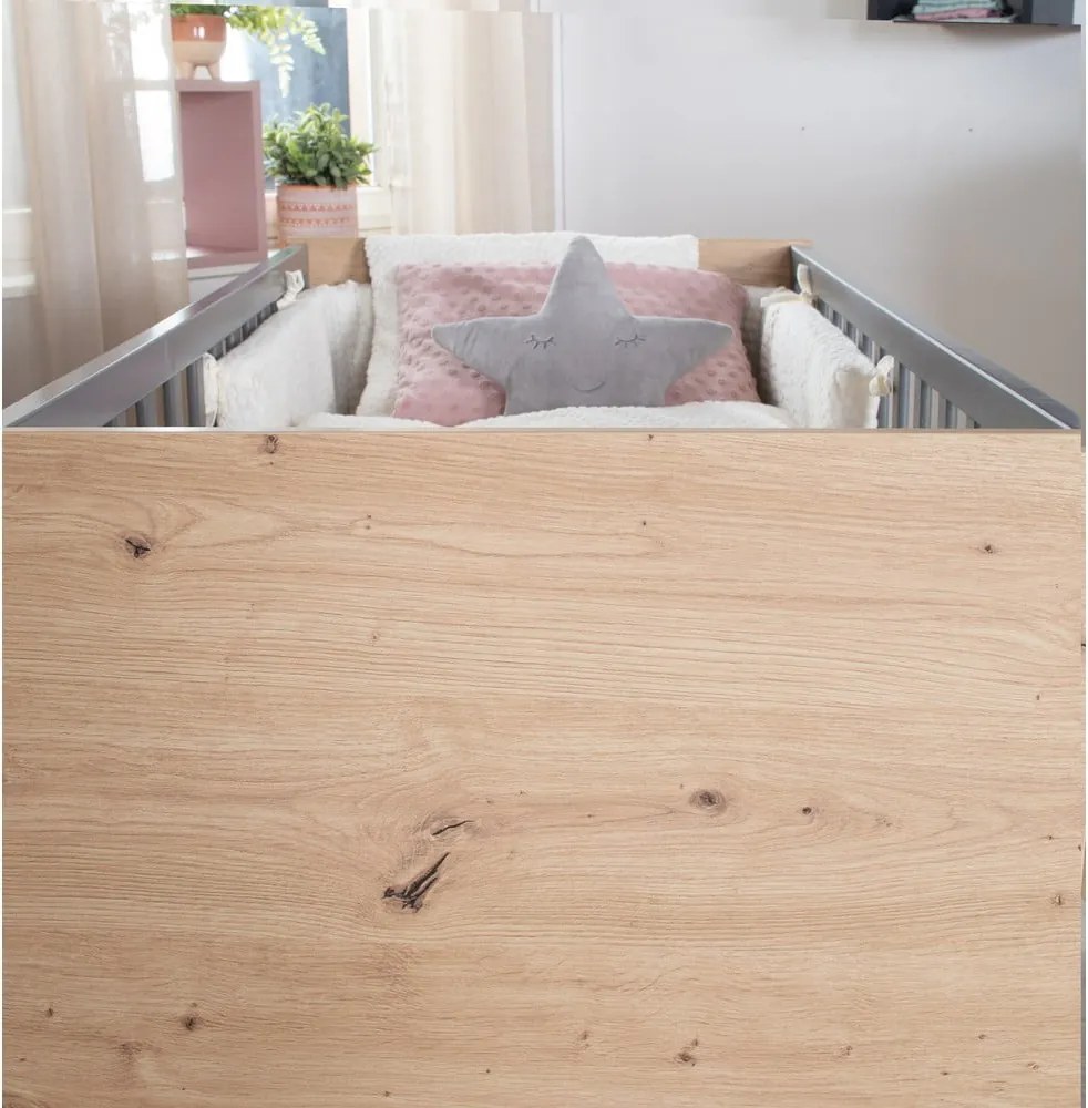 Postieľka v sivej a prírodnej farbe 60x120 cm Anna – Roba