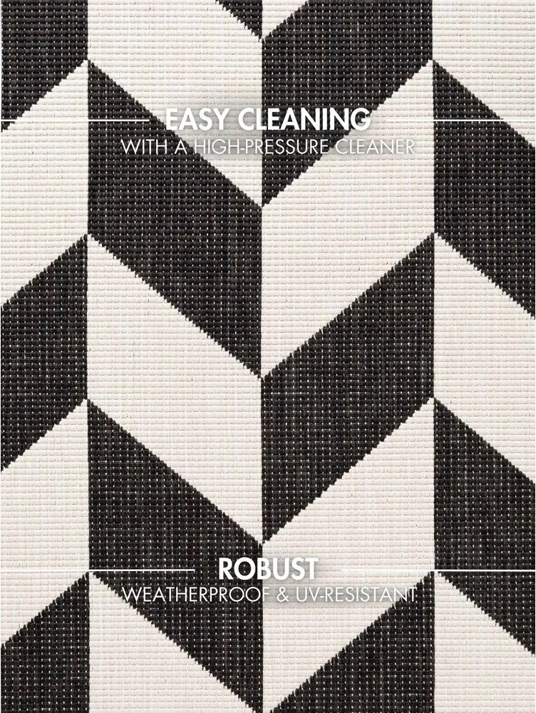 Čierny/krémovobiely vnútorný a vonkajší koberec 200x300 cm Haringey Terrick – Ted Baker