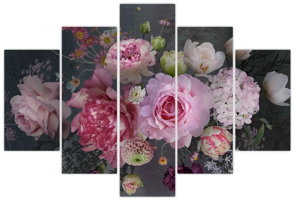 Obraz - Záhradné kvety (150x105 cm)